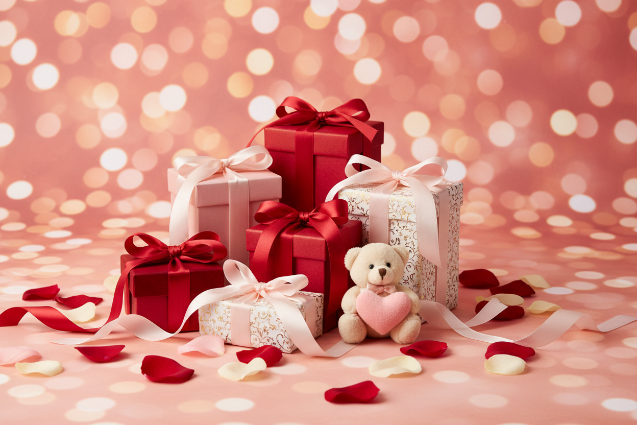 sevgililer günü için hediye banner tasarımı yap.üstünde yazı olmasın