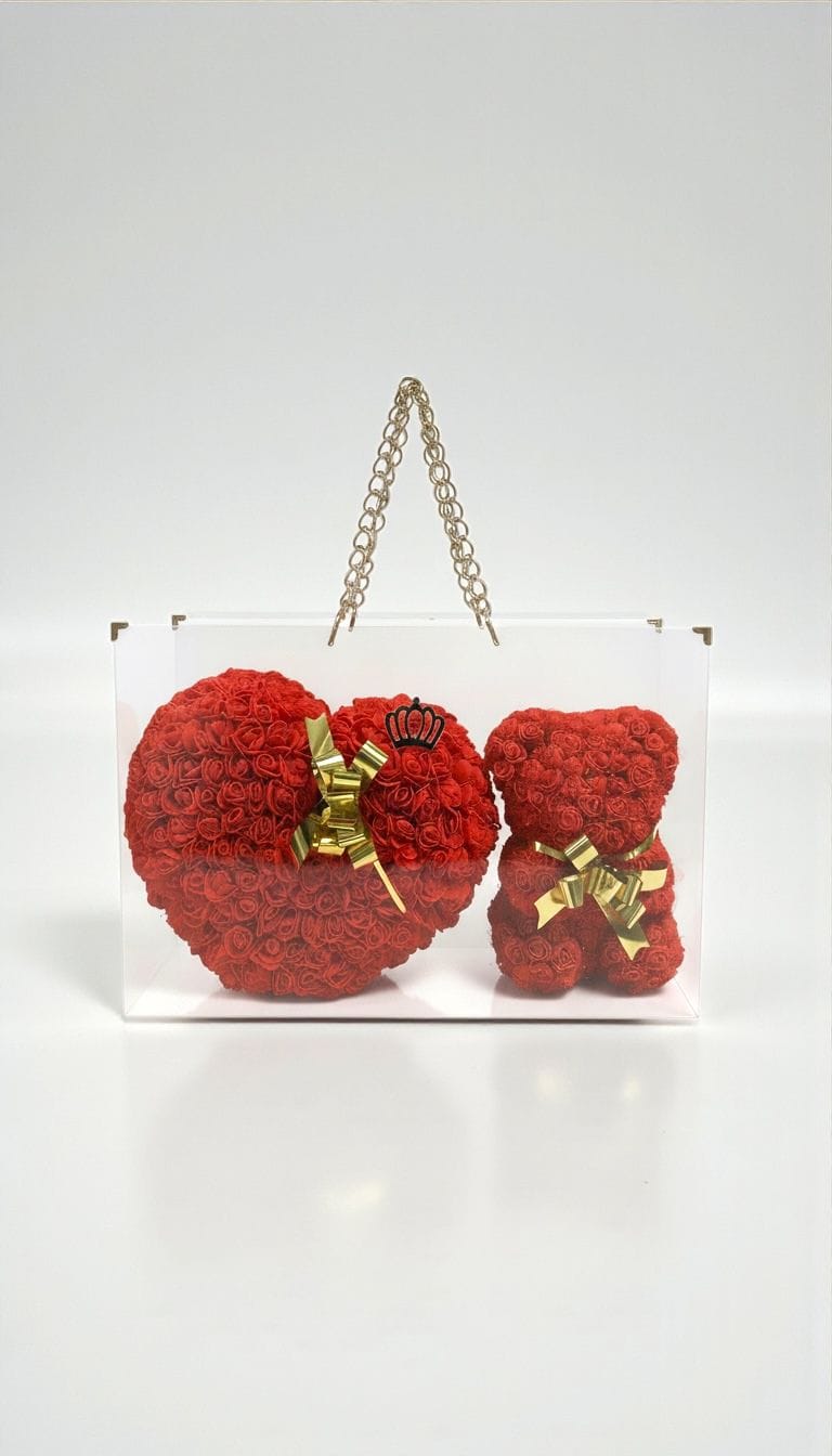 lunivalove Red Majesty – Kalp & Teddy Ayıcık Gül Koleksiyonu